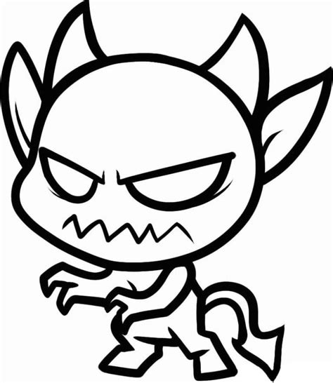 Chibi Anime Devil Coloring Page