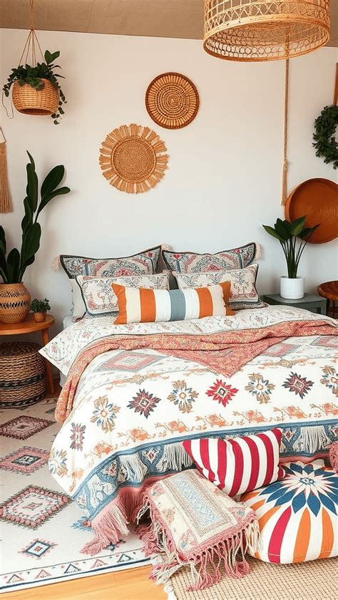 Patterns and Prints in Boho Bedroom