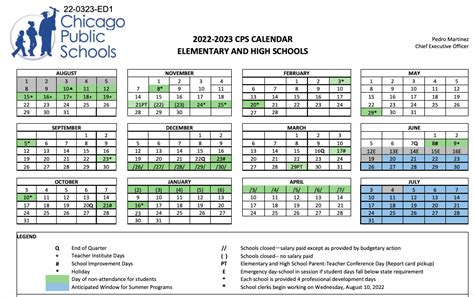 Chicago Public Schools Calendar 2024-25