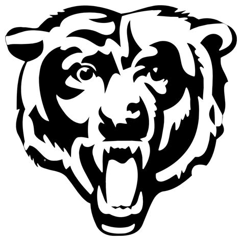 chicago bears logo black and white