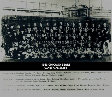 chicago bears roster 1963
