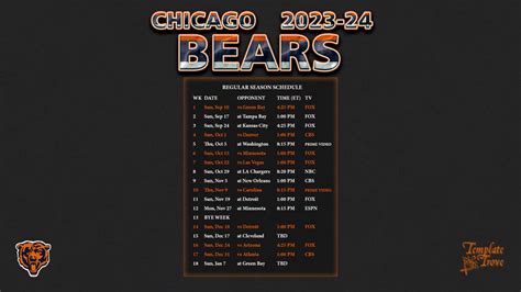 chicago bears schedule 2023 to 2024