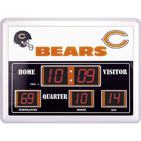 chicago bears scoreboard desk clock