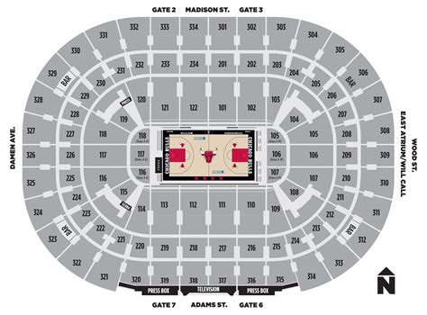 chicago bulls arena seating chart