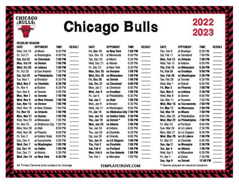 chicago bulls basketball schedule 2023