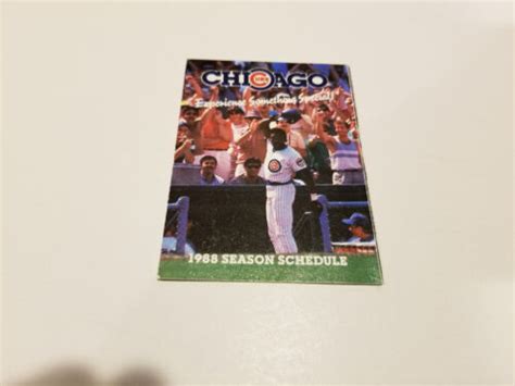 chicago cubs 1988 schedule