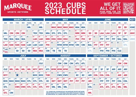 chicago cubs 2023 schedule printable calendar