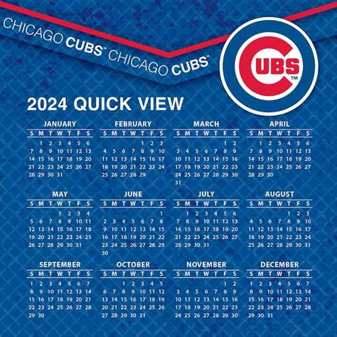 chicago cubs calendar 2024