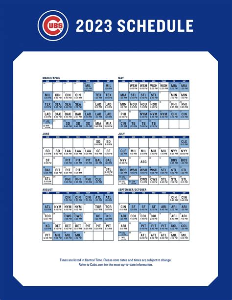 chicago cubs full schedule