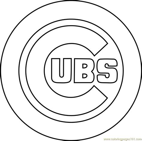 chicago cubs logo coloring page