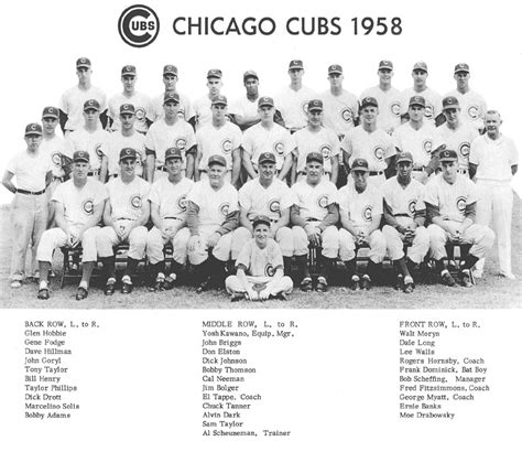 chicago cubs roster 1958