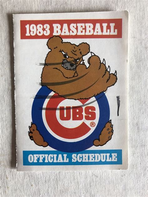 chicago cubs schedule 1983