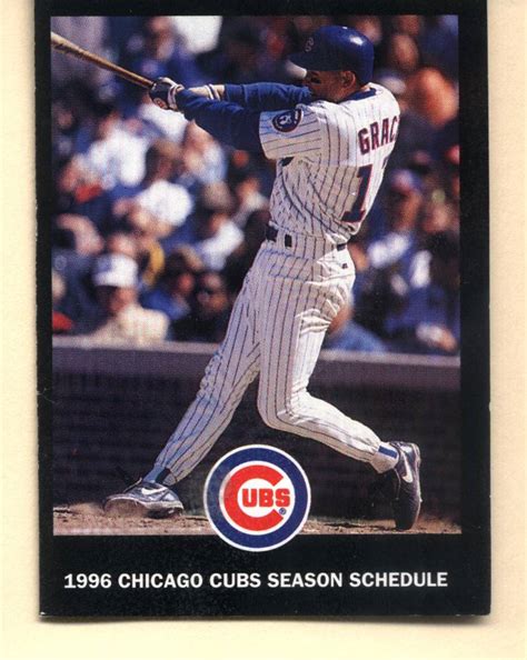 chicago cubs schedule 1996