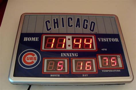 chicago cubs scoreboard wall clock