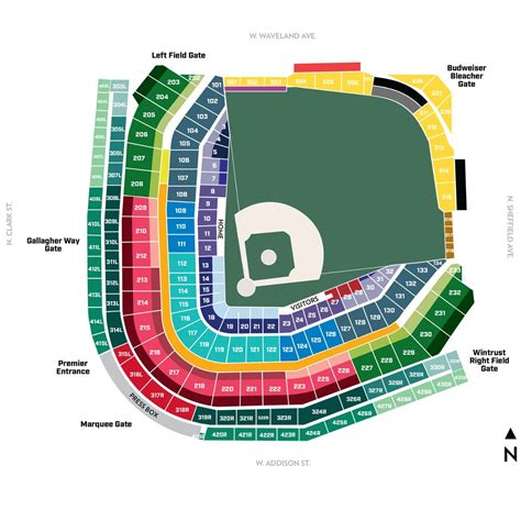 chicago cubs seating chart map