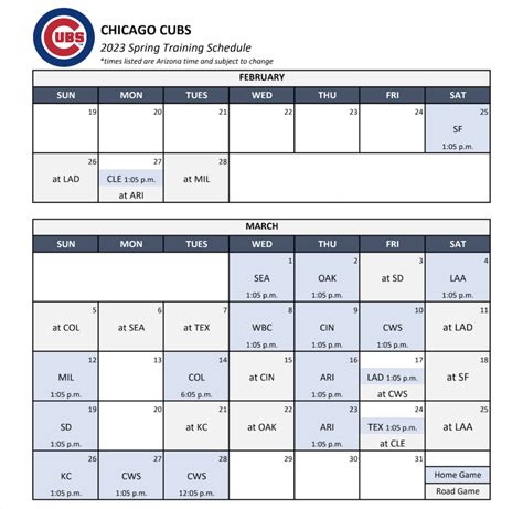 chicago cubs spring training 2023 arizona