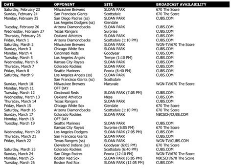 chicago cubs tv schedule 2019