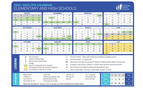 chicago public school 2023 calendar