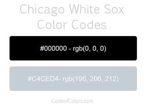 chicago white sox color codes