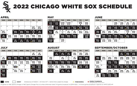chicago white sox printable schedule