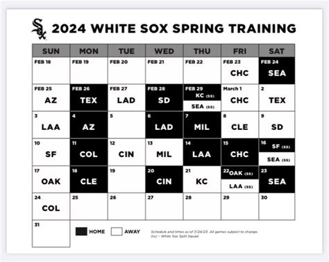 chicago white sox spring training record