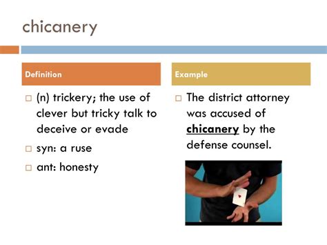 chicanery definition and antonyms