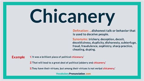 chicanery definition and sentence