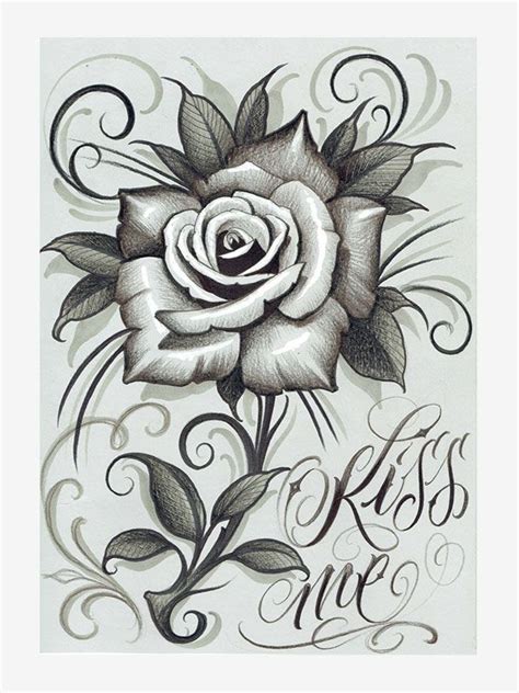 chicano rose drawing easy