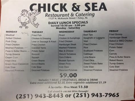 chick a sea menu