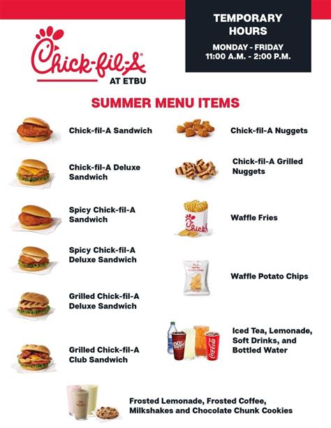 chick fil a menu and prices 2020