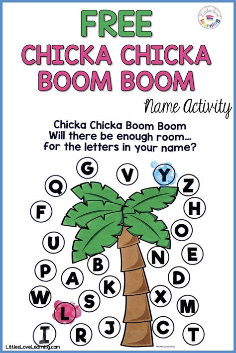 chicka chicka boom boom vocabulary