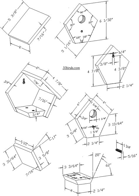 chickadee bird house dimensions