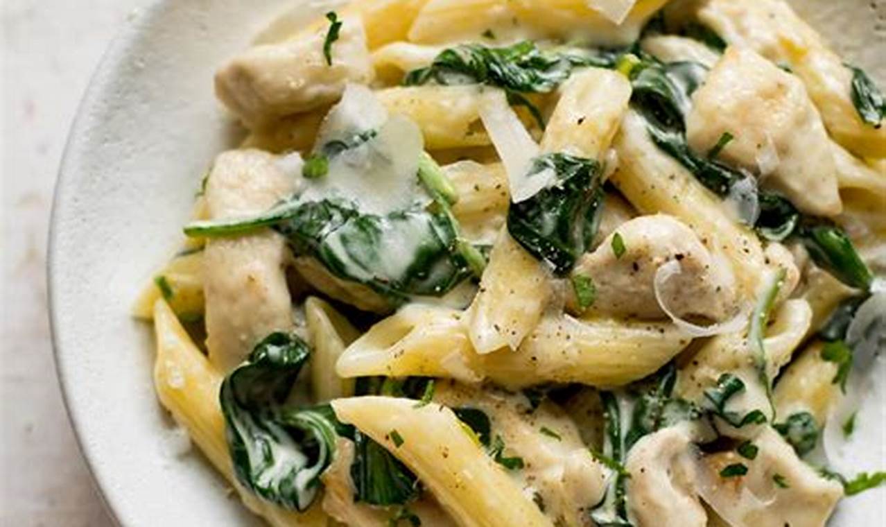 chicken pasta with spinach recipes