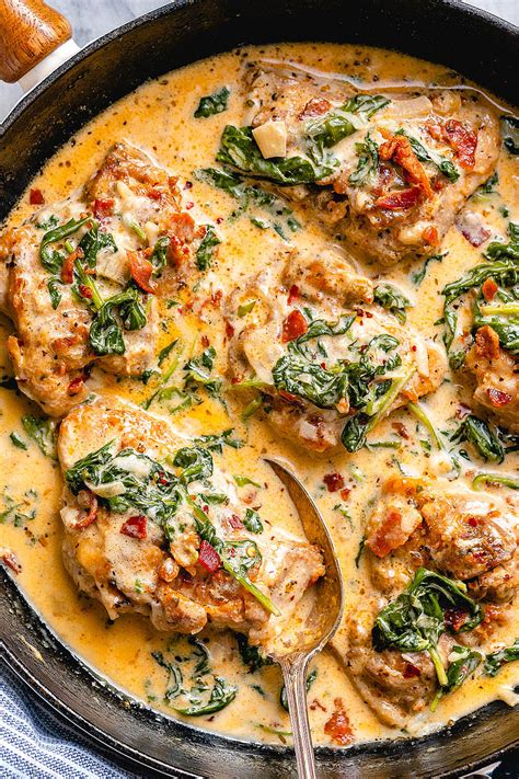 Garlic Butter Chicken Recipe with Creamy Spinach and Bacon Best