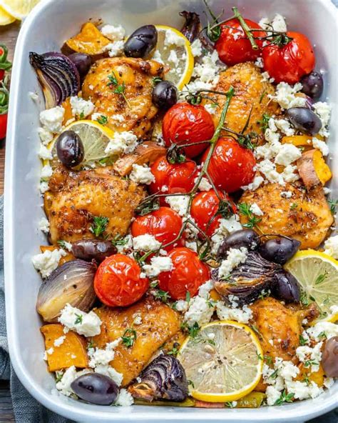 Easy One Pan Greek Chicken with Olives Nourish and Fete