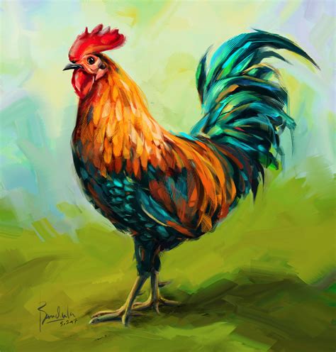 chicken and rooster art