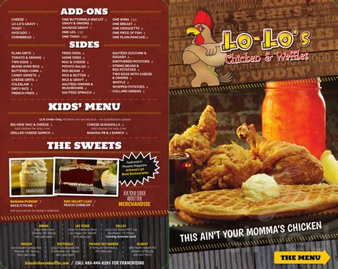 chicken and waffles menu