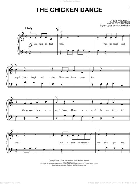 Chicken Dance Piano Sheet