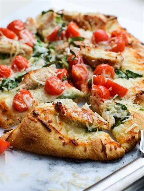 Chicken Florentine Flat Bread Pizza Creme De La Crumb