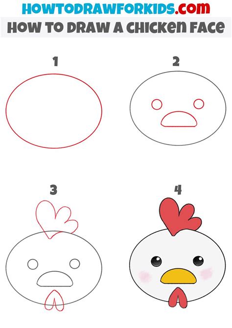 chicken head drawing easy