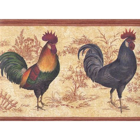 chickens and roosters wallpaper border
