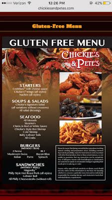 chickie and pete's gluten free menu