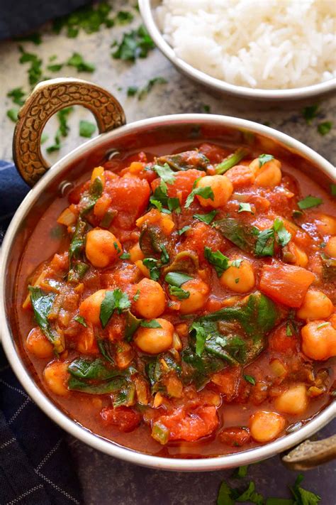 Chickpea Spinach Vegetable Curry