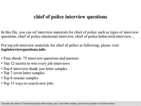Police Chief Interview Questions Police Test Preparation Police Oral