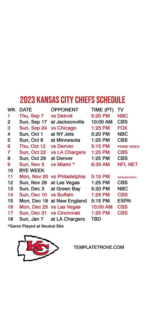 chiefs game schedule 2024