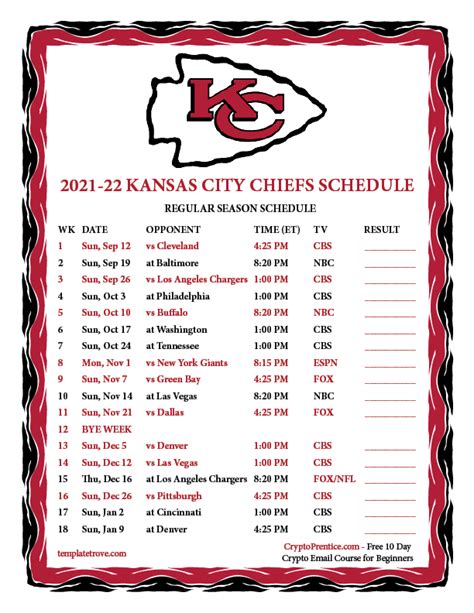 chiefs game schedule printable