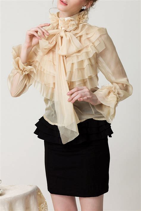 chiffon blouse with ruffles