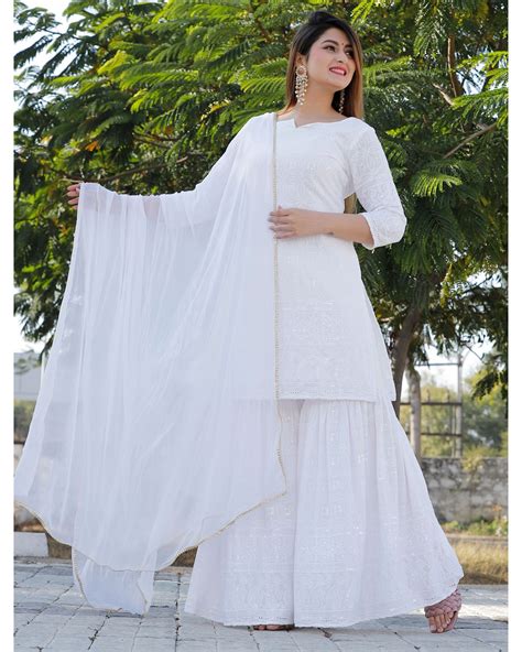 chikankari kurti with palazzo