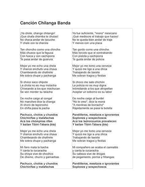 chilanga banda letra traducida