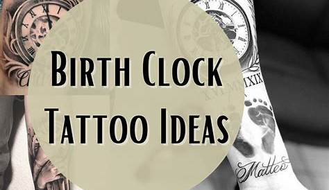 Tattoos of clock showing time of my children's birth! #tattoo #tattoos